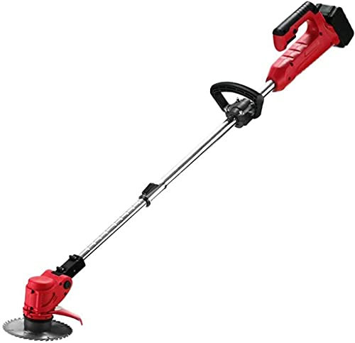 Cortadora De Césped Desbrozadora 12 V 8000 RPM Cabezal de Motor Giratorio e inclinable Mango Ajustable Protector de Flores telescópico Cortasetos Cortasetos Cortacésped inalámbrico Li-Ion LSDRALOB