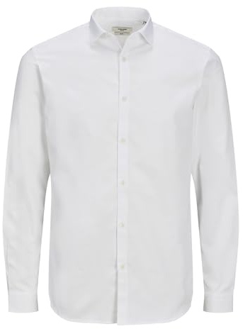 JACK & JONES Jprblacardiff Shirt L/S Noos, Camicia Uomo, Bianco, S