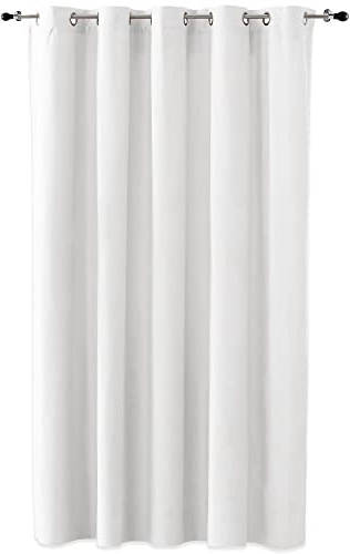 Duffi - Cortina Opaca con Ojales Metalicos. Cortinas Habitacion, Cortina Comedor, Cortinas Salon y Dormitorio. Confeccionada. Efecto Oscurante. 1 Pieza Larga. Color Blanco. 300 x 260 cm