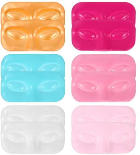 Beatifufu False Eyelash Tray Holders Face Shape Lash Organizer 12Pcs Eyelash Storage Display Trays for Salon Home Use 4.52X2.16 Inches