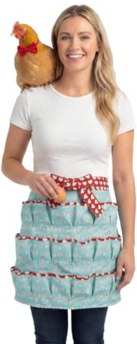 Harfesto 18 Pocket Egg Collecting Apron – Heavy Duty Canvas Chicken Egg Holder for Gathering Hen, Duck and Goose Eggs