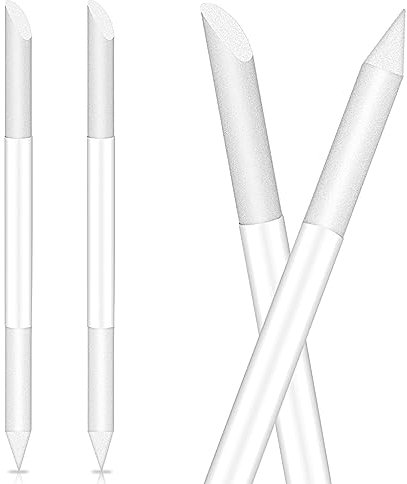 2 Stück Glas Nagelfeile Runde Doppelseitiger Nagelhautschieber Nagelhautentferner Werkzeug Professionelles Maniküre Stick Präzisionsfeilen Frauen Nagelhauttrimmer