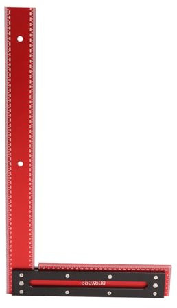 Escuadra de Carpintería de Precisión, Herramienta de Regla de Carpintería en Forma de L, Escuadra de Carpintero de Aleación de Aluminio con Valla de Tope para Carpintería,