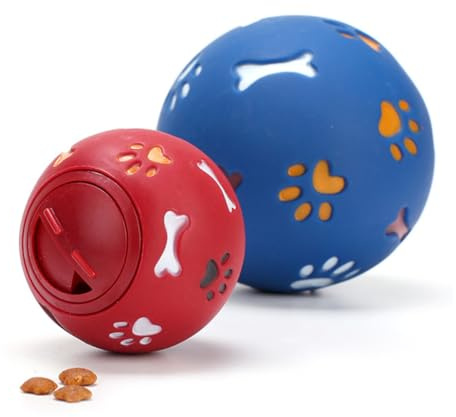 Veemoon Pelota para Perros Grande Roja Juguete Dispensador de Comida con Aroma Agradable Educativo y Duradero Fácil de Limpiar Seguro para Mascotas