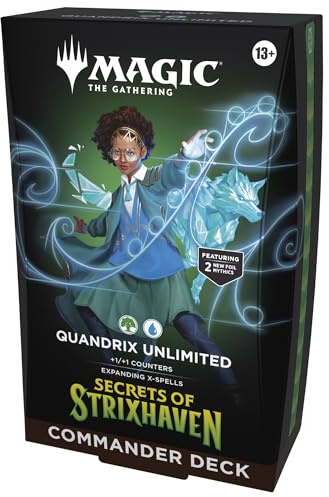 Magic: The Gathering Secrets of Strixhaven Commander Deck - Quandrix Unlimited (100-Card Deck, Deck Box + Accessories)