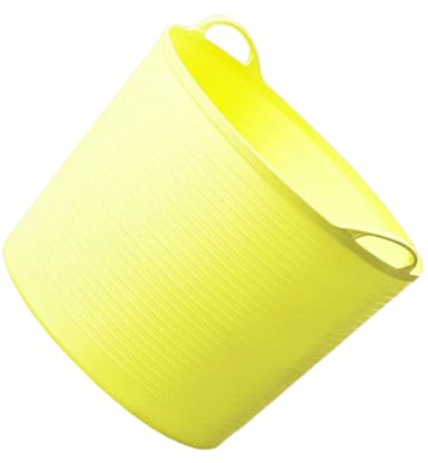 LIXSAZSE Vasca flessibile da 40 litri, grande cesto per biancheria, cesto portaoggetti per giocattoli, secchio portaoggetti, per giocattoli, secchio per doccia, Giallo