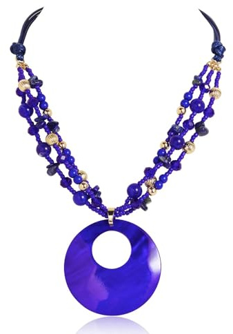 Coiris 3 lager snäcka uttalande halsband för kvinnor bylsig färgglad boho pärlor cirkel skal hänge handgjort halsband smycken för kvinnor