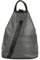 Belli City Backpack leichte italienische Leder Damentasche Rucksack Handtasche in grau schwarz - 29x32x11 cm (B x H x T)