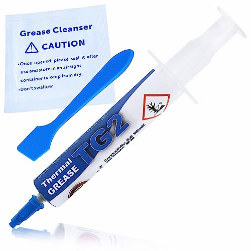 AABCOOLING Thermal Grease 2 - 8g Värmeledningsförmåga 5,6 W/mK, Diss Släpper perfekt ut värmen, Kylflänsens, bärbara Kvalitets-Värmeledningspasta, Lång hållbarhet, Kylning, Kylfläns, Heatsink-pasta, Värmeledningsmaterial, Kylpasta för alla CPU-Kylare