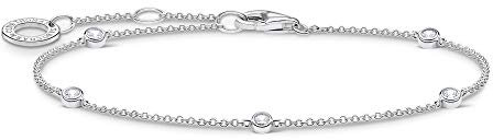 Thomas Sabo Armband weiße Steine silber, 925 Sterlingsilber, 16-19 cm Länge