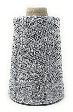 Rocca catenella Filato da Uncinetto o Ferri 250 gr - 850 mt glitterato per abbigliamento (Argento)