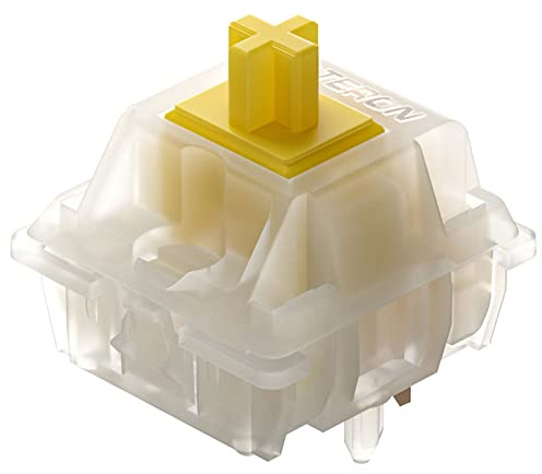 GATERON Milky Yellow Pro Switches Pre-lubed 5 Pin Linear Keyboard Switches for MX Mechanical Keyboard (70 Pcs, Yellow)