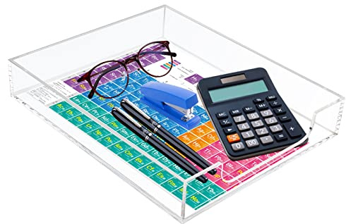 Tasybox Acrylic Letter Paper Organizer, Clear Desk Organizer Tray Stackable Desk Accessories Tray for School Home Office Supplies