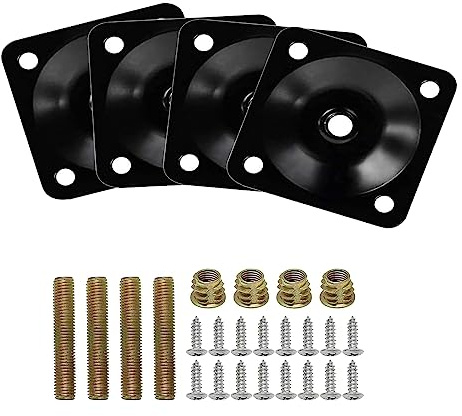 Bohaner Angled Legs Fixing Mounting Plate 10 Degree Black Pack of 4