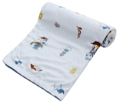 Babydecke Krabbeldecke 75x100cm doppelseitig multifunktional Minky Kuscheldecke für Kinderwagen Ihr Baby Erstlingsdecke Spieldecke Puckdecke Geschenk zur Geburt Erstausstattung (Schloss)