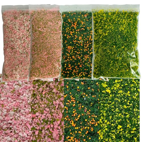Cayway 4 Pz Polvere di Albero Colorata Modello Trapuntato per Paesaggi da Giardino Fatato, Modello Niente Foglie