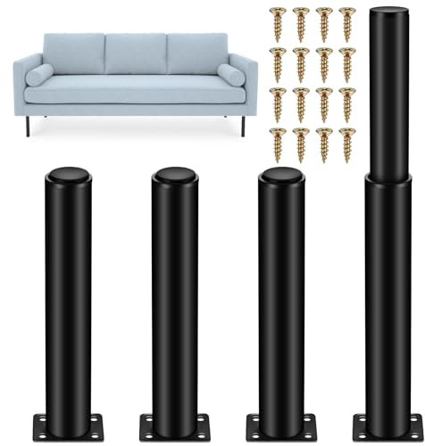 Jttxiu 4 Pcs Adjustable Furniture Legs, Metal Kitchen Sofa Cabinet Table Legs Feet, Heavy Duty Replacement Support Feet Legs for Kitchen Sofa Table Chair Desk Cupboar (25-42cm)
