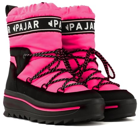 PAJAR Womens Galaxy Pull On Waterproof Snow Boot - Neon Pink - 5 UK