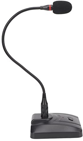 Ejoyous Microfono per Conferenze a Collo di Cigno, Microfono a Condensatore a Collo di Cigno con Tubo Regolabile con Segnale Stabile da 6,35 Mm per Conferenze Cablate