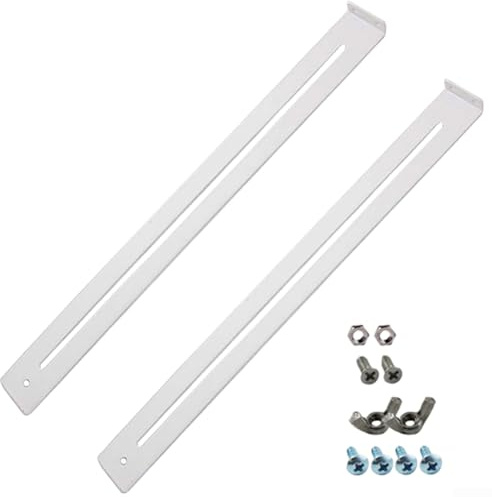 Drawer Support Bracket Kit for Wooden MDF Chipboard Drawers, Adjustable Metal Reinforcement Repair Kit 13.4-24.4 Inch, Includes Brackets and Screws(1 * 2+*2+*2+*2+*4)