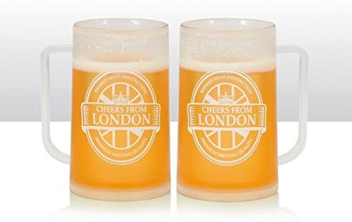 SOUVENIRZ London Beer Mug, Ceramic, 400ml, Insulated, White, Novelty, Reusable, Cylinder, Casual, Hand Wash Only