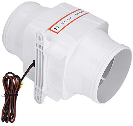 AYNEFY Boat Engine Blower, ABS 12V 4Inch in Line Marine Bilge Air Blower Mute Strong Ventilation Fan with 6 Fan Blades for Yacht Caravan