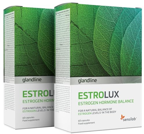 Chlorella, Jod, Vitamin B6, Rosmarin, Zitronenmelisse, Schwarzer Pfeffer – Östrogen Tabletten – Hormon Balance Frauen – PMS – 120 Kapseln für 60 Tage – EstroLux Sensilab
