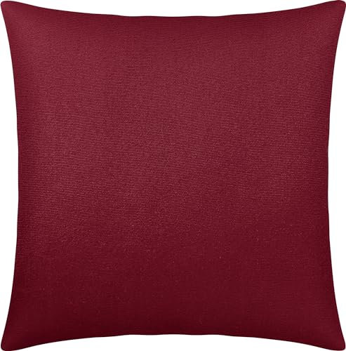Erwin Müller Kuschelkissenbezug, Kissenhülle Nürnberg Doppel-Jersey, weinrot Größe 40x40 cm - strapazierfest, temperaturausgleichend, mit Reißverschluss