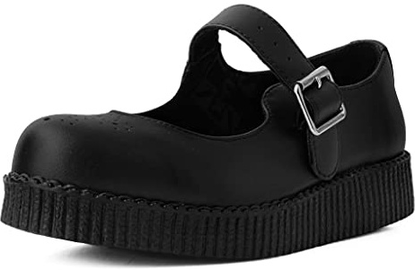 T.U.K. Shoes Black TUKskin™ Viva Low Mary Jane Shoes for Women, Round Toe Ankle Strap Oxford Dress Shoes | US Women 07