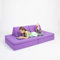 Sweet Home From Wood Aktivitätsmatratze - Plüsch-Schaumstoff-Couch mit 2 Kissen - Sofa zum Spielen & Schlafen - Sitzkissen mit abnehmbaren, robusten Bezügen - Kindermöbel, Schlafsofa (Violett)