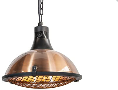 Kalos Copper Pendant Patio Heater - Double Frost Halogen Outdoor Heater - 2 heat outputs garden heater - Provides Instant Heat