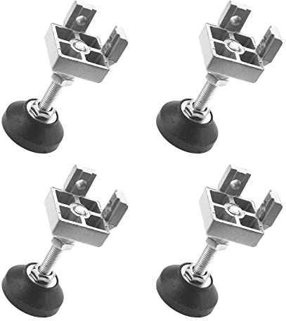 Rrina 4 Sets 4040 Series Aluminum Profile Adjustable Feet for T Slot 8mm Leveling Leg
