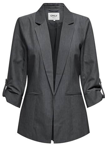 Only ONLKAYLE-ORLEEN 3/4 Blazer TLR Noos, Blazer Mujer, Medium Grey Melange,