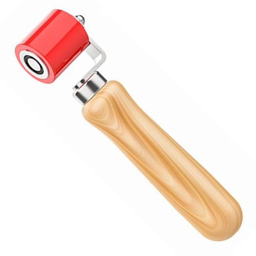 Rodillo de presión de silicona de 40 mm, rodillo de presión manual, rodillo de presión doble, resistente a altas temperaturas, herramienta de soldadura de PVC para techos (rojo)