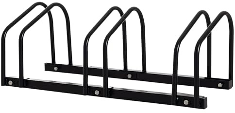 HOMCOM Aparcamiento para Bicicletas Soporte de Acero 76x33x27 cm Negro