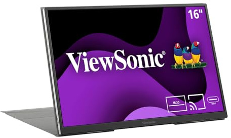 ViewSonic VG1656N - 16 Portable IPS Monitor with Built In Battery and Wireless Casting Capabilities