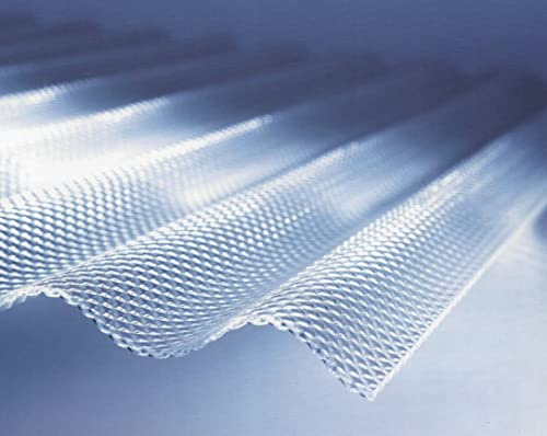 Polycarbonat Wellplatten Lichtplatten Profil 76/18 - Sinus (Welle) - Wabe klar, bronce u. graphit - Stärke 2,8 mm - UV beständig - uneingeschränkt hagelfest - ab 24,90 Euro/m² (klar, 2000)