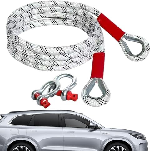 Corda di traino, 2 cinghie in poliestere con anello a D, cinghia di traino ad alta densità, kit di recupero multifunzione, corda elastica per camion, pickup, trattori, SUV, ATV