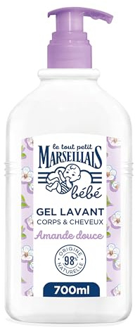 Le Tout Petit Marseillais Bébé – Gel Douche Lavant Doux Corps & Cheveux Amande Douce (700 mL) – Respectueux des peaux sensibles dès la naissance – Testé sous contrôle pédiatrique et ophtalmologique