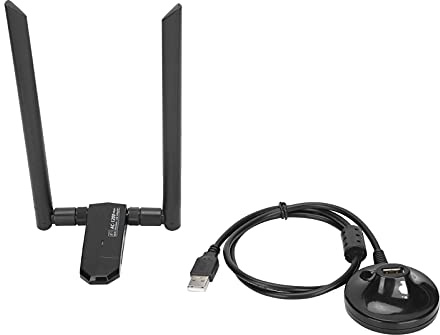 Fyearfly Tarjeta de red WiFi de doble banda, adaptador USB sin unidad de 1200 m, 2.4G/5.8G para transmisión de datos sin problemas, fácil configuración, compatible con múltiples dispositivos