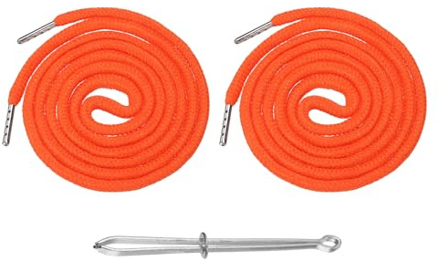 M METERXITY 2 Pcs Drawstring for Sweatpants (Orange), Hoodie Strings, Drawstring Cords Draw Strings Replacement Sewing Tool with Easy Threader Apply to Shorts Pants Jackets Coats Hats