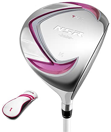 1#/5# - Bastone per mazze da golf in legno NSR per bambini destrorsi, ragazzi e ragazze, con asta in ferro di grafite Hybird con copertura per la testa, colore rosa, 9-12 anni (1#))