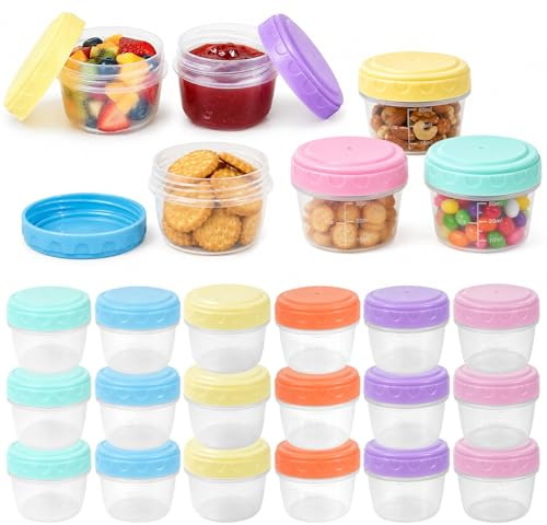18 PCS Small Food Containers with Lids, 2 oz Snack Pots & Sauce Pots