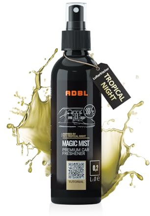 ADBL Magic Mist Désodorisant de voiture (200 ml) pour un parfum durable dans le véhicule ou à la maison | TN (Tropical Night) – Parfum exotique – Parfum d'intérieur avec ambiance de vacances – Spray