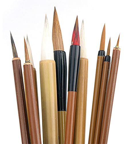 CENPEK Lot de 10 pinceaux de calligraphie chinoise Kanji japonais Sumi