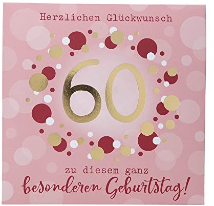 Depesche 0011694-009 popup gratulationskort till 60. Födelsedag vikbart kort med musik, ljuselement och ett originellt ordspråk, födelsedagskort inklusive kuvert, format 15,5 x 15,5 cm