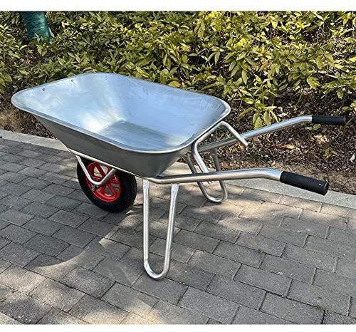 Artiz Landwirtschaftliche Schubkarre, 2 Reifen-Schubkarren-Kippwagen Perfekt für den Transport von Sand, Schmutz, Gartenabfällen, Baudünger Trolley-Werkzeuge für die Baustelle