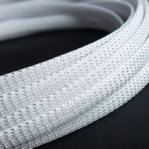 1-10M 4-16mm White-silver Cable Sleeves Snakeskin Mesh Wire Protect Nylon Tight PET Expandable Insulation Sheathing Braided Pipe-1Meter,6mm