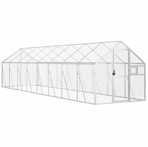 vidaXL Fågelvoljär silver 1,79x8x1,85 m aluminium
