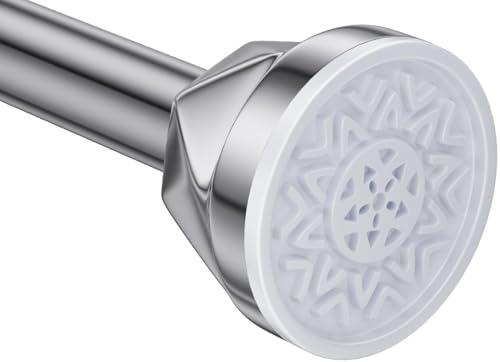 TITGIPE Shower Curtain Rod 27-80 Inches, No Drill Tension Curtain Rod, Adjustable Spring Tension Shower Rods for Bathroom, Kitchens, Windows, No Rust, Silver